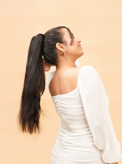 Long Straight Claw Clip On Ponytail Hair Extensions - 34Inch