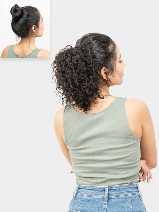Clip-In Faux Bun | Curly Messy Hair Bun