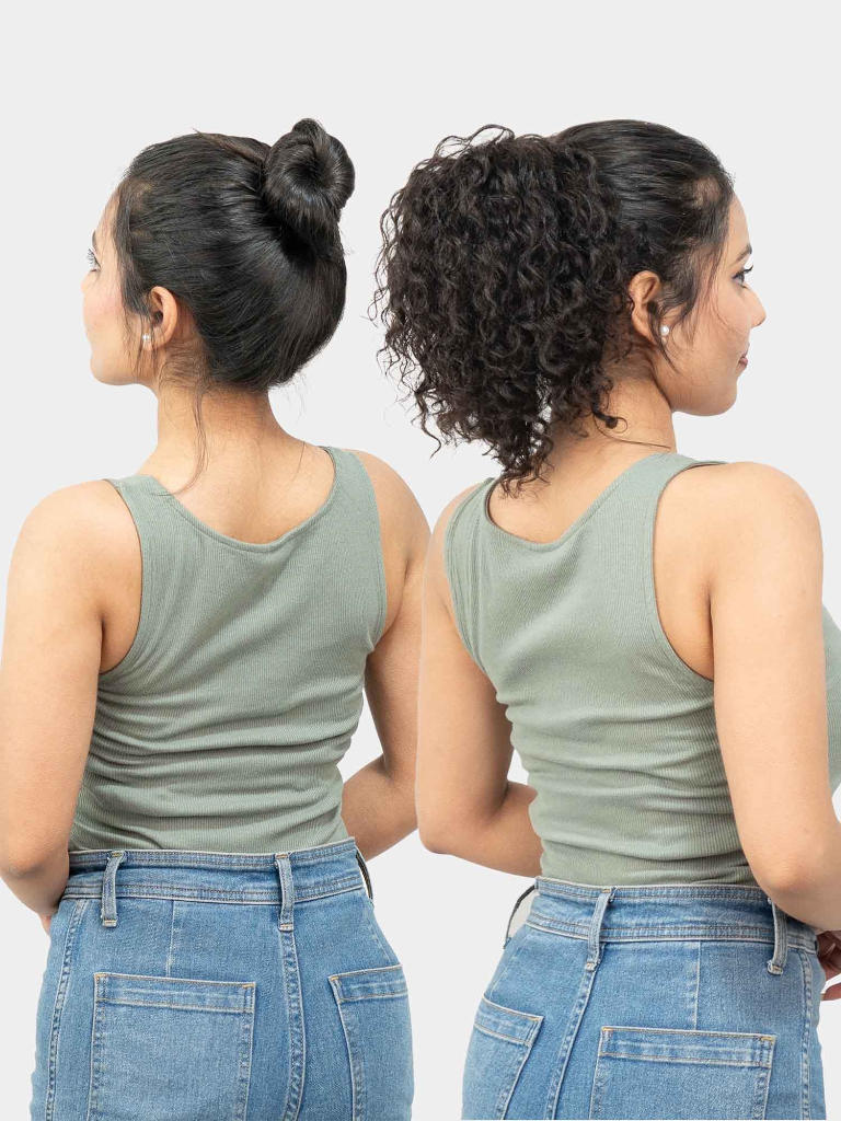 Clip-In Faux Bun | Curly Messy Hair Bun